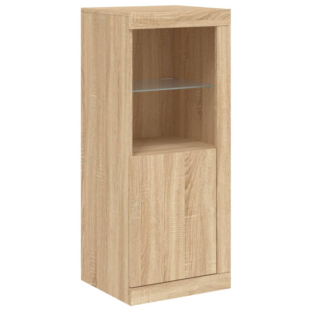 Dressoirs met LED-verlichting 3 st bewerkt hout sonoma eiken is nu te koop bij PeponiXL, paradijselijk wonen!