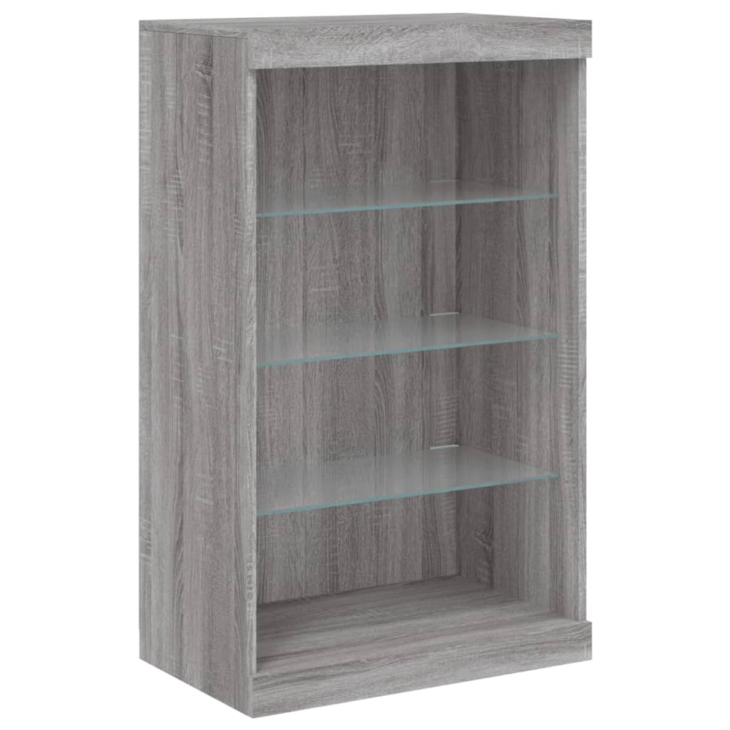 Dressoirs met LED-verlichting 3 st bewerkt hout grijs sonoma is nu te koop bij PeponiXL, paradijselijk wonen!