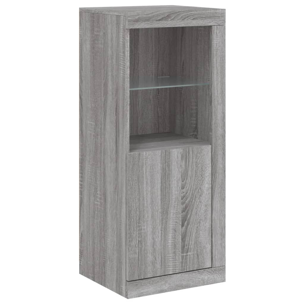 Dressoirs met LED-verlichting 3 st bewerkt hout grijs sonoma is nu te koop bij PeponiXL, paradijselijk wonen!