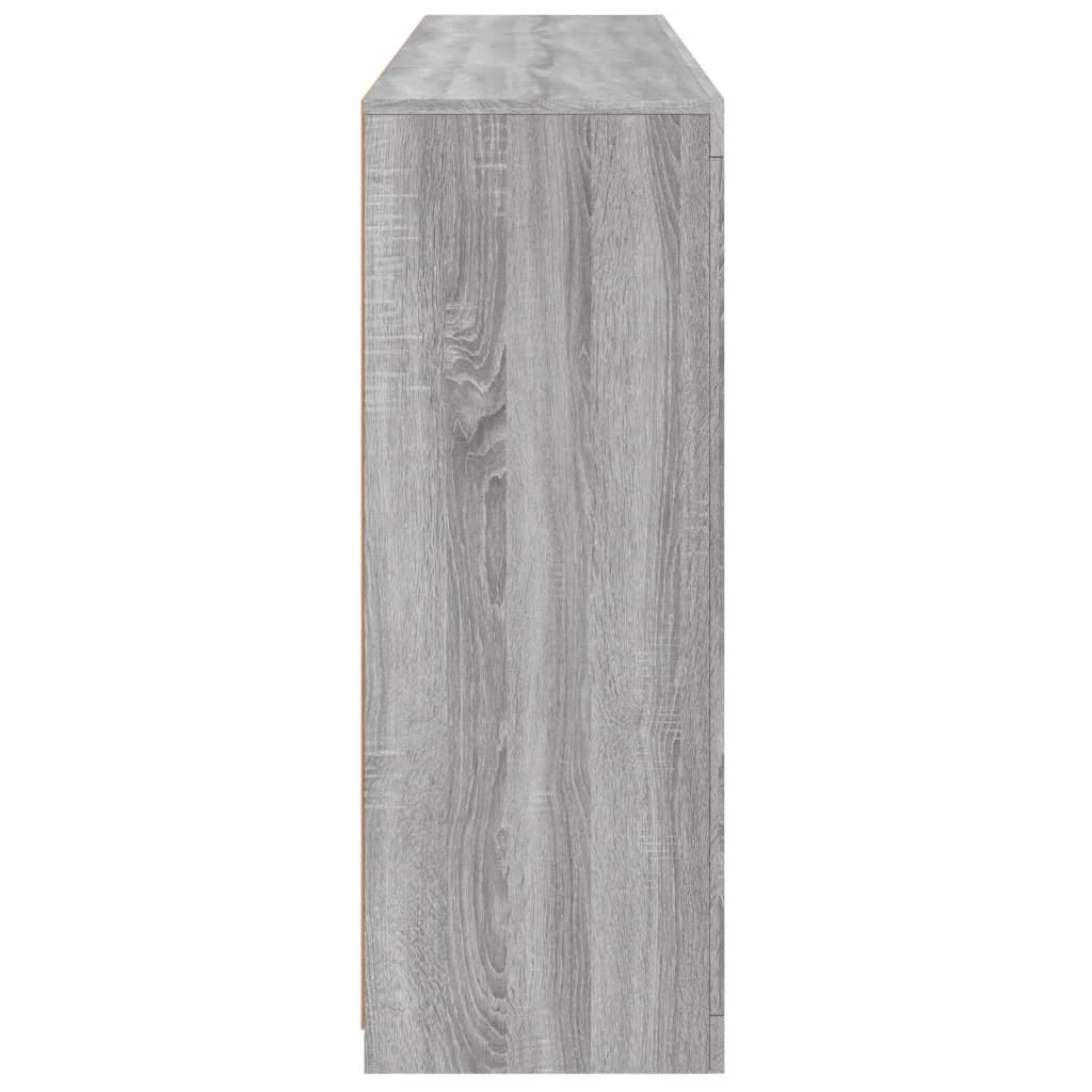 Dressoirs met LED-verlichting 3 st bewerkt hout grijs sonoma is nu te koop bij PeponiXL, paradijselijk wonen!