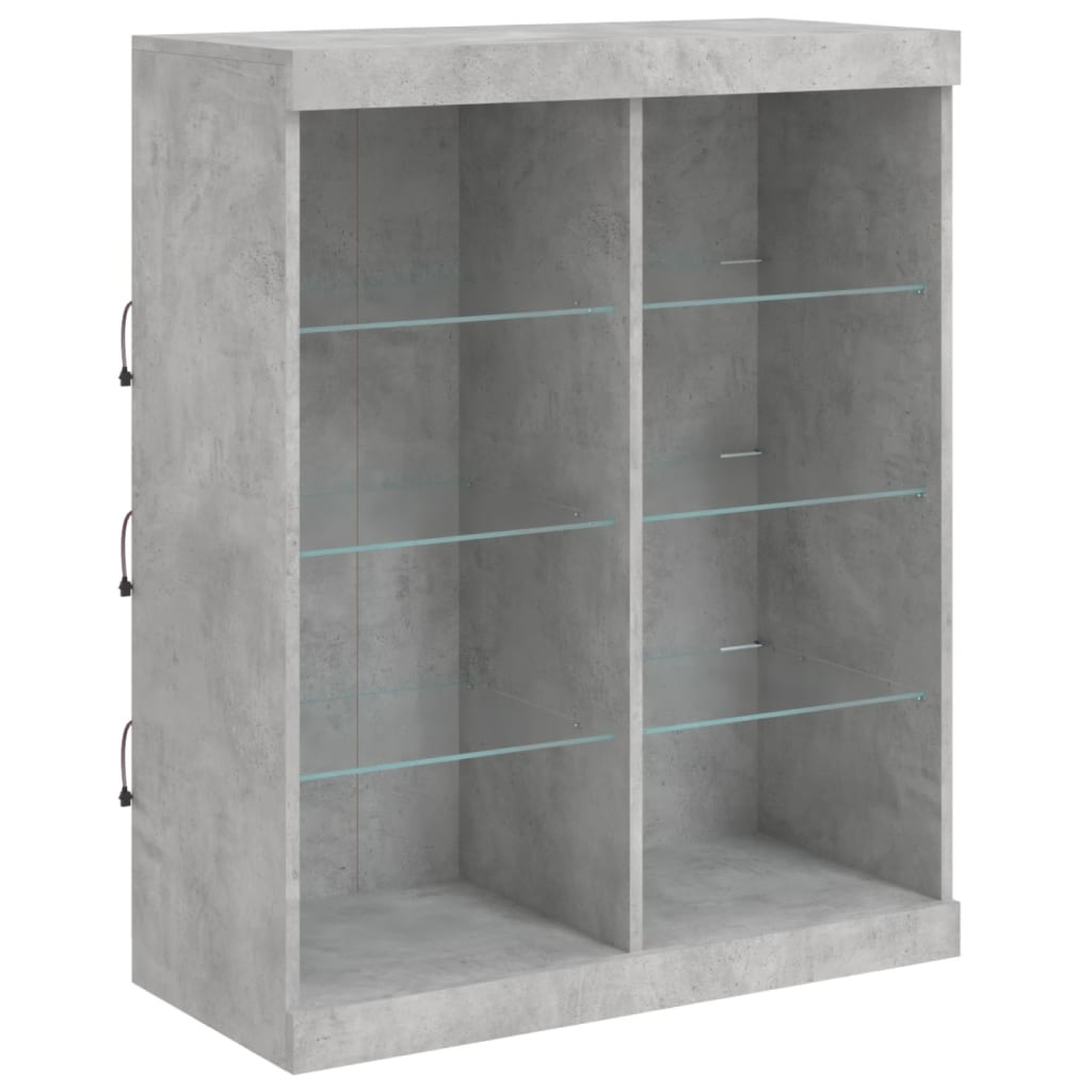 Dressoirs met LED-verlichting 3 st bewerkt hout betongrijs is nu te koop bij PeponiXL, paradijselijk wonen!