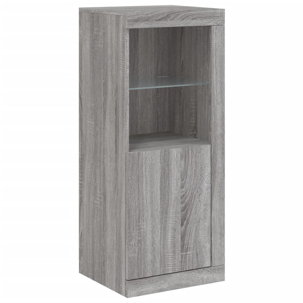 Dressoirs met LED-verlichting 3 st bewerkt hout grijs sonoma is nu te koop bij PeponiXL, paradijselijk wonen!