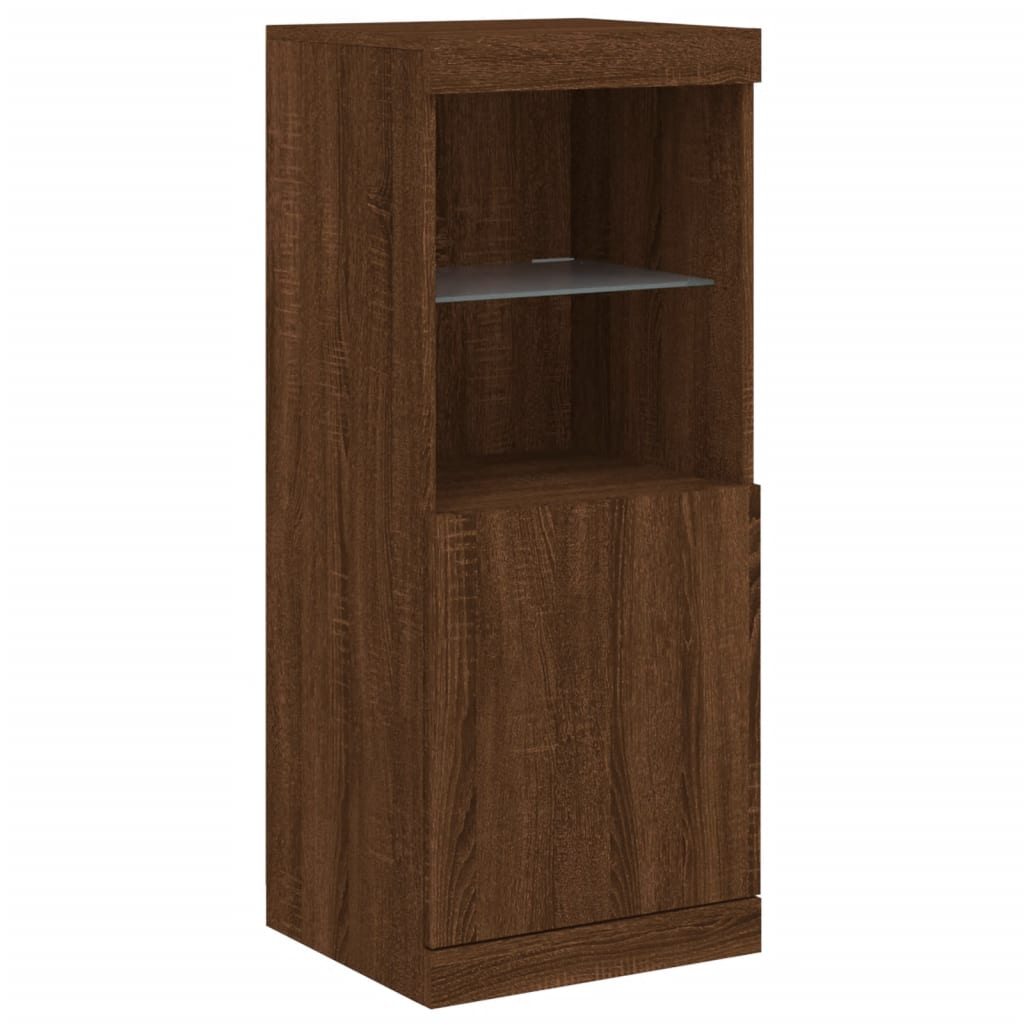 Dressoir met LED-verlichting 162x37x100 cm bruin eikenkleur is nu te koop bij PeponiXL, paradijselijk wonen!