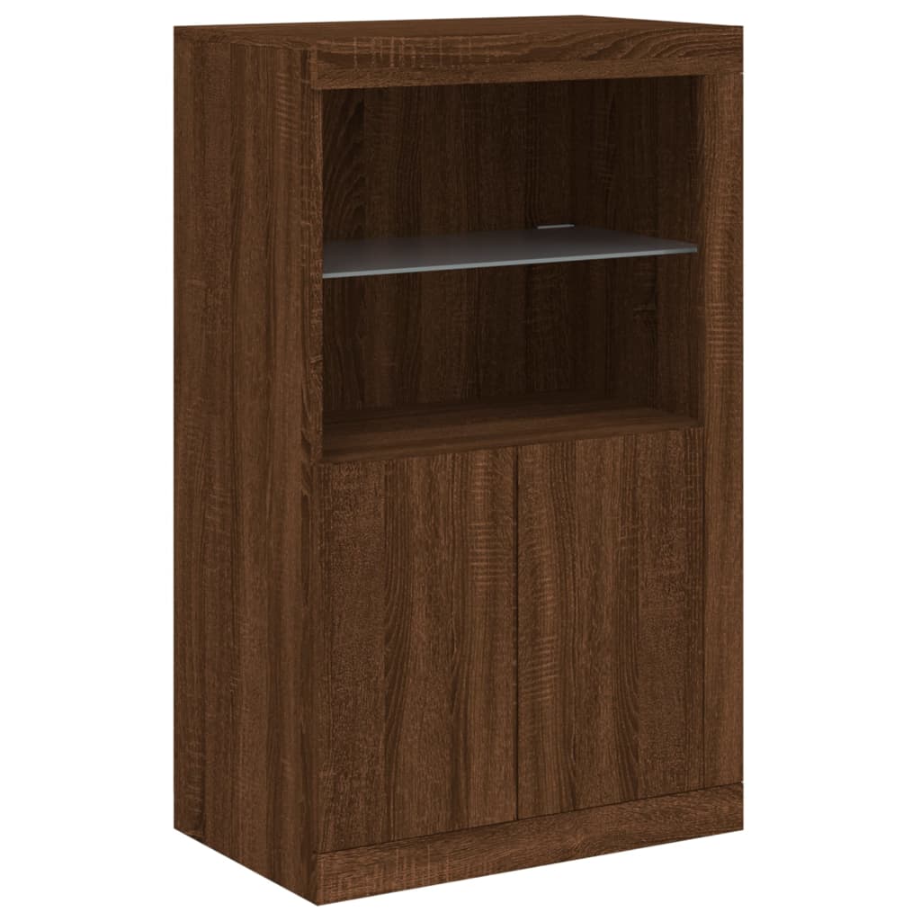Dressoir met LED-verlichting 162x37x100 cm bruin eikenkleur is nu te koop bij PeponiXL, paradijselijk wonen!
