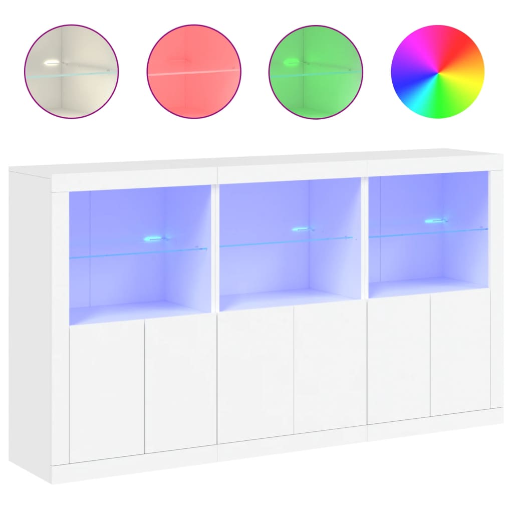 Dressoir met LED-verlichting 181,5x37x100 cm wit is nu te koop bij PeponiXL, paradijselijk wonen!
