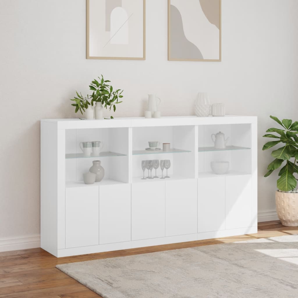 Dressoir met LED-verlichting 181,5x37x100 cm wit is nu te koop bij PeponiXL, paradijselijk wonen!
