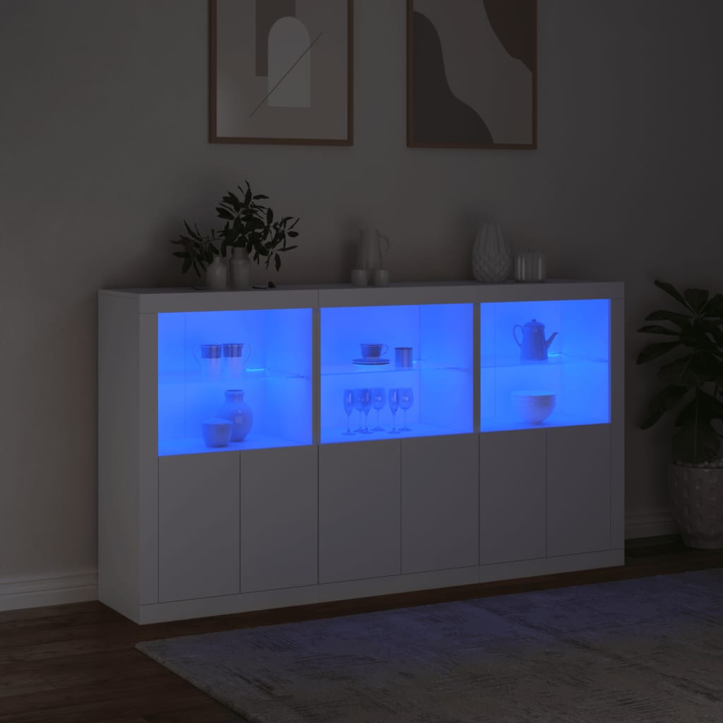 Dressoir met LED-verlichting 181,5x37x100 cm wit is nu te koop bij PeponiXL, paradijselijk wonen!