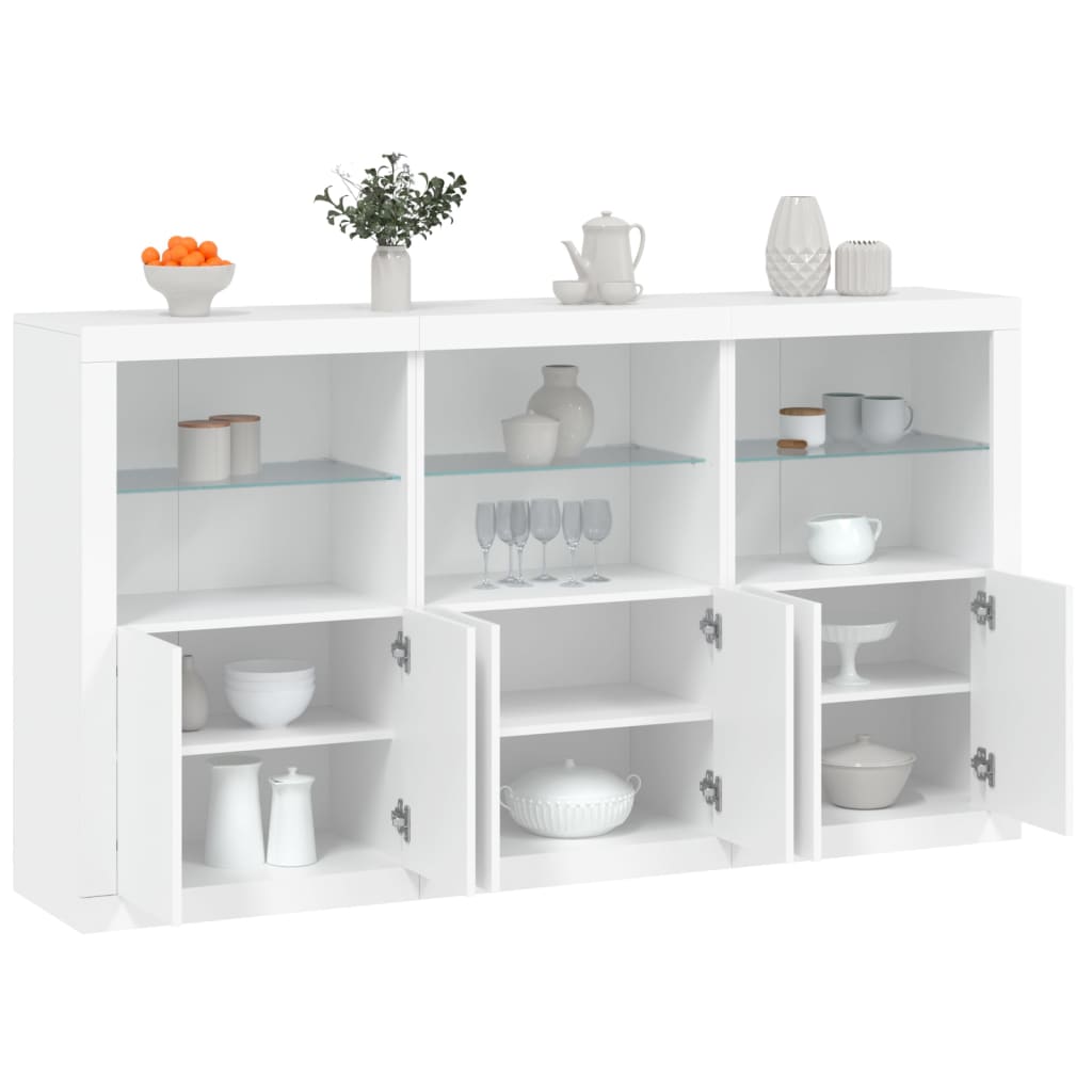Dressoir met LED-verlichting 181,5x37x100 cm wit is nu te koop bij PeponiXL, paradijselijk wonen!