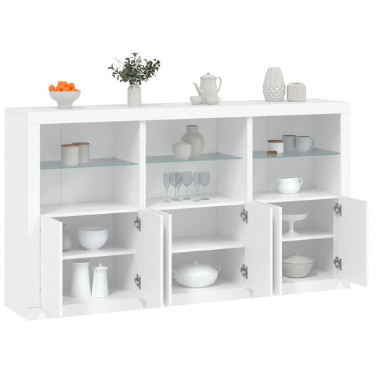 Dressoir met LED-verlichting 181,5x37x100 cm wit is nu te koop bij PeponiXL, paradijselijk wonen!
