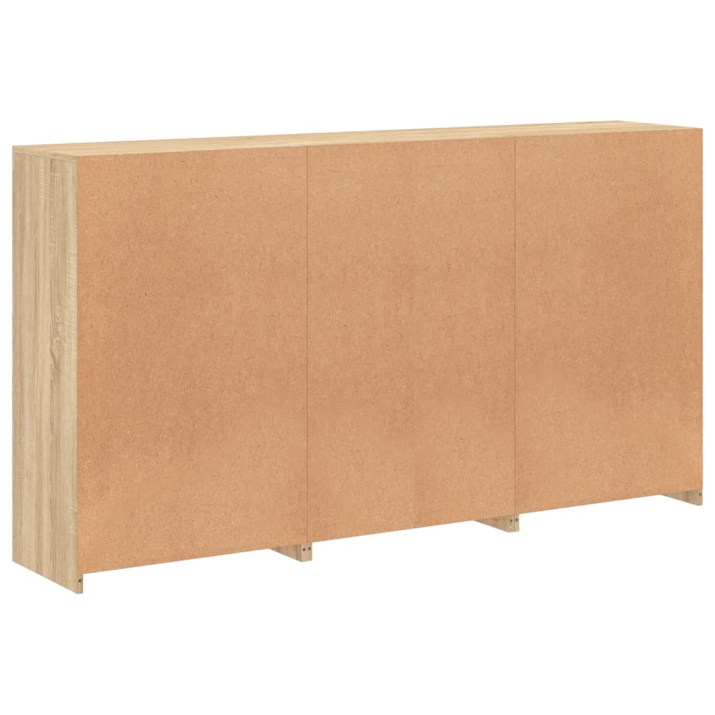 Dressoir met LED-verlichting 181,5x37x100 cm sonoma eikenkleur is nu te koop bij PeponiXL, paradijselijk wonen!