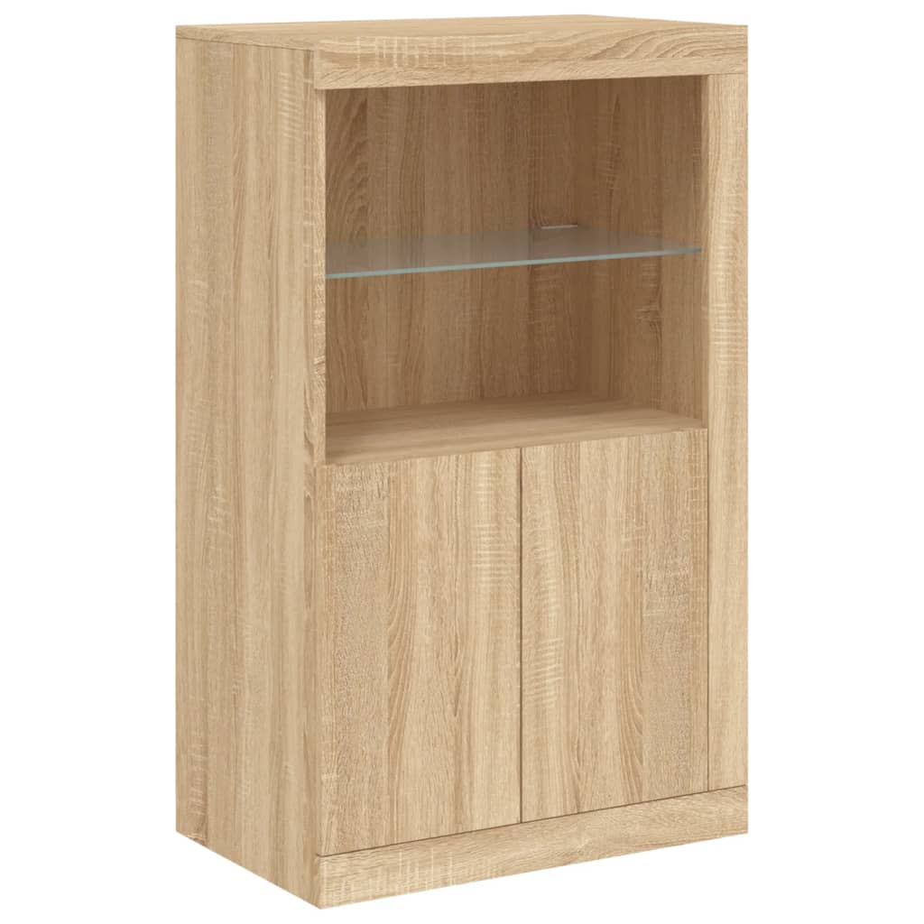 Dressoir met LED-verlichting 181,5x37x100 cm sonoma eikenkleur is nu te koop bij PeponiXL, paradijselijk wonen!