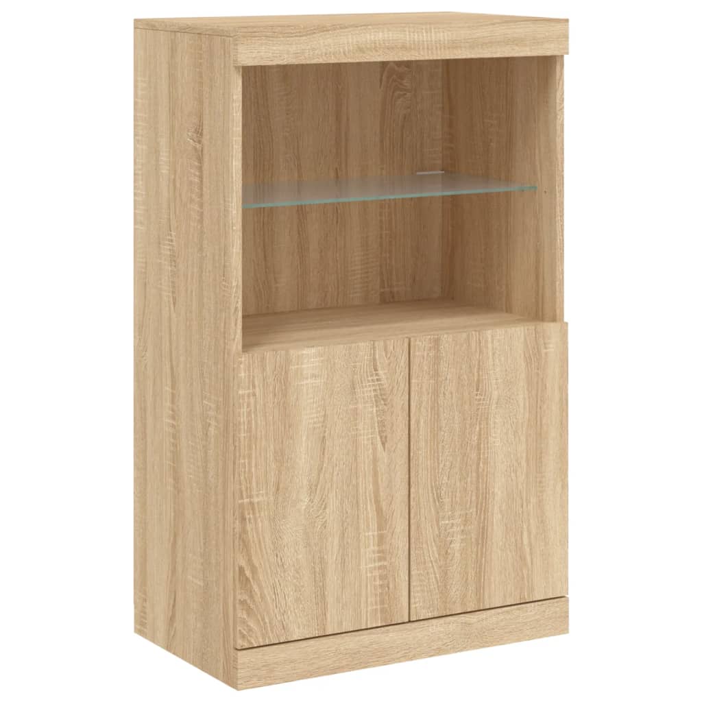 Dressoir met LED-verlichting 181,5x37x100 cm sonoma eikenkleur is nu te koop bij PeponiXL, paradijselijk wonen!