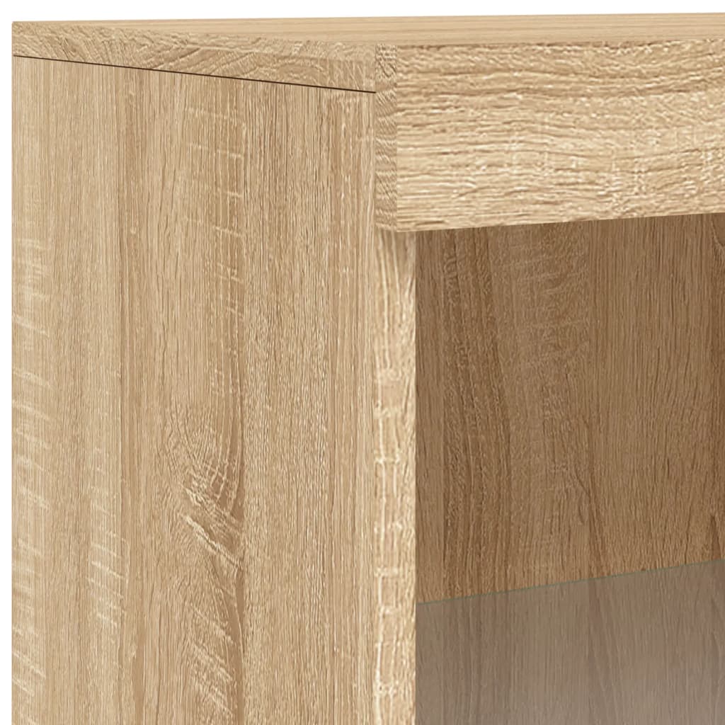 Dressoir met LED-verlichting 181,5x37x100 cm sonoma eikenkleur is nu te koop bij PeponiXL, paradijselijk wonen!