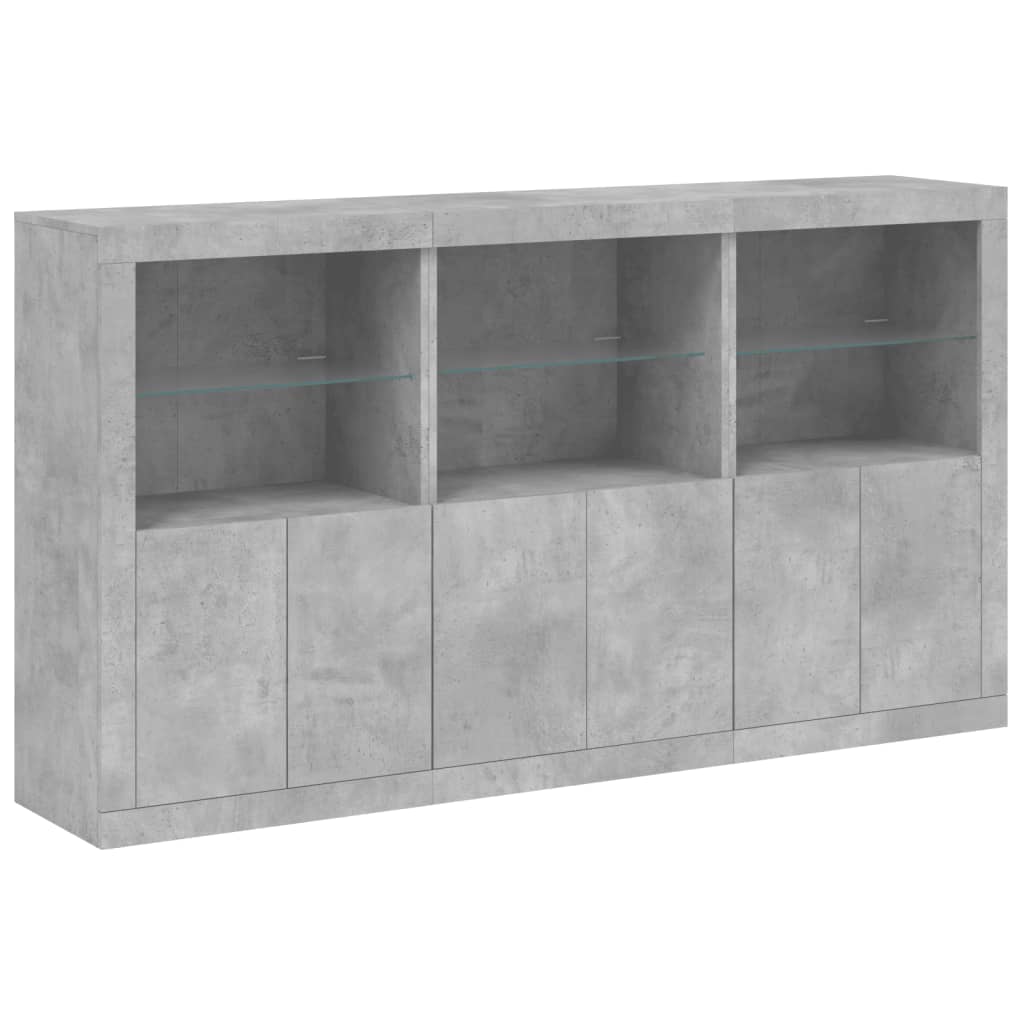 Dressoir met LED-verlichting 181,5x37x100 cm betongrijs is nu te koop bij PeponiXL, paradijselijk wonen!