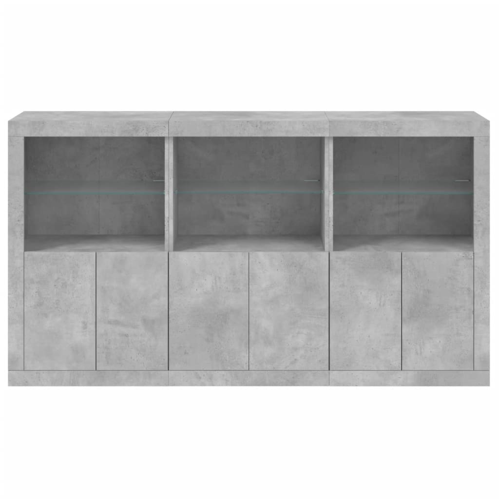 Dressoir met LED-verlichting 181,5x37x100 cm betongrijs is nu te koop bij PeponiXL, paradijselijk wonen!