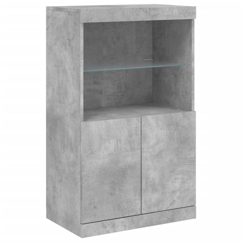 Dressoir met LED-verlichting 181,5x37x100 cm betongrijs is nu te koop bij PeponiXL, paradijselijk wonen!