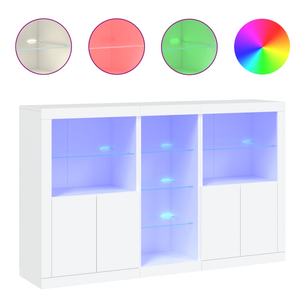 Dressoir met LED-verlichting 162x37x100 cm wit is nu te koop bij PeponiXL, paradijselijk wonen!