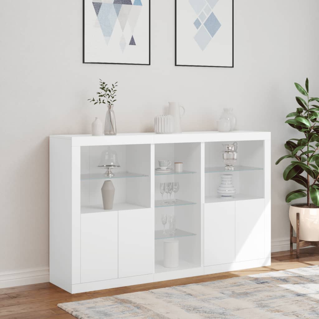 Dressoir met LED-verlichting 162x37x100 cm wit is nu te koop bij PeponiXL, paradijselijk wonen!