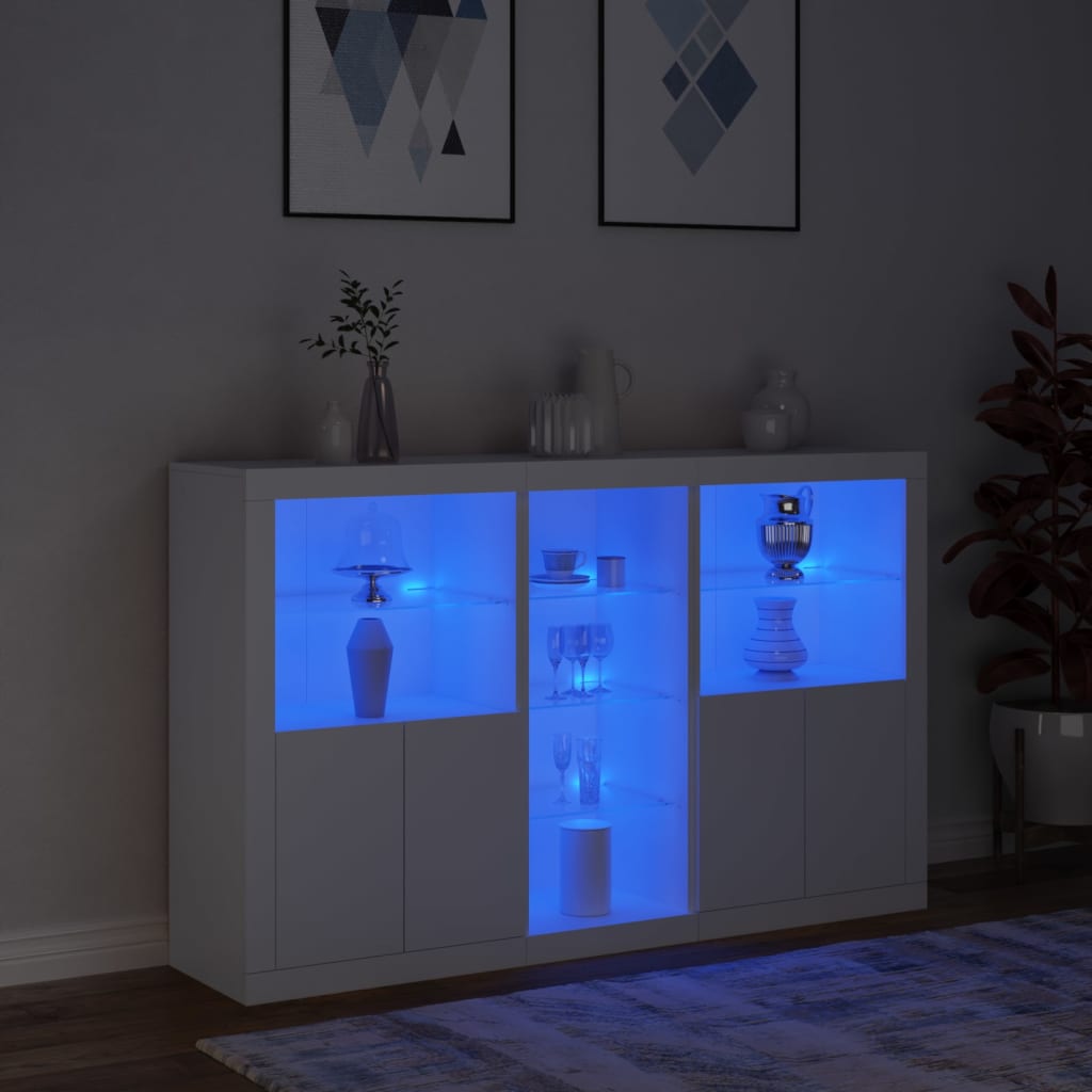 Dressoir met LED-verlichting 162x37x100 cm wit is nu te koop bij PeponiXL, paradijselijk wonen!