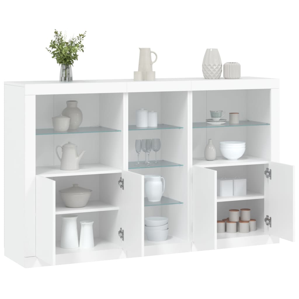 Dressoir met LED-verlichting 162x37x100 cm wit is nu te koop bij PeponiXL, paradijselijk wonen!