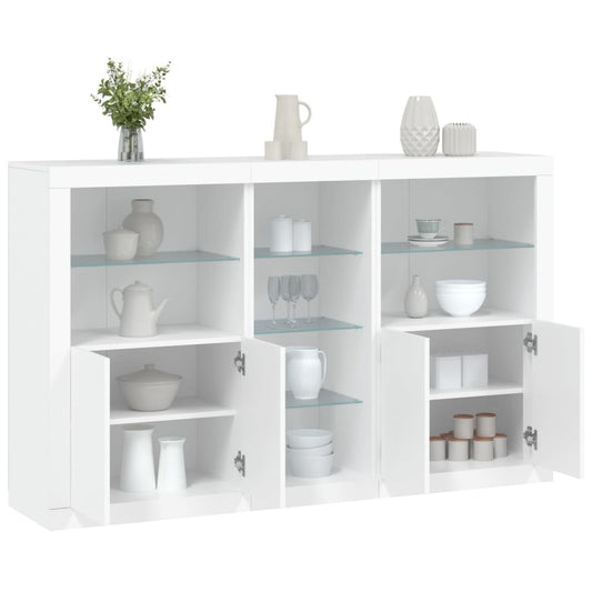Dressoir met LED-verlichting 162x37x100 cm wit is nu te koop bij PeponiXL, paradijselijk wonen!