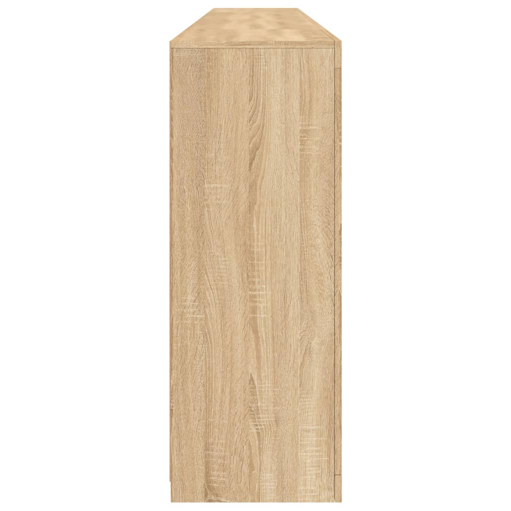 Dressoir met LED-verlichting 162x37x100 cm sonoma eikenkleurig is nu te koop bij PeponiXL, paradijselijk wonen!