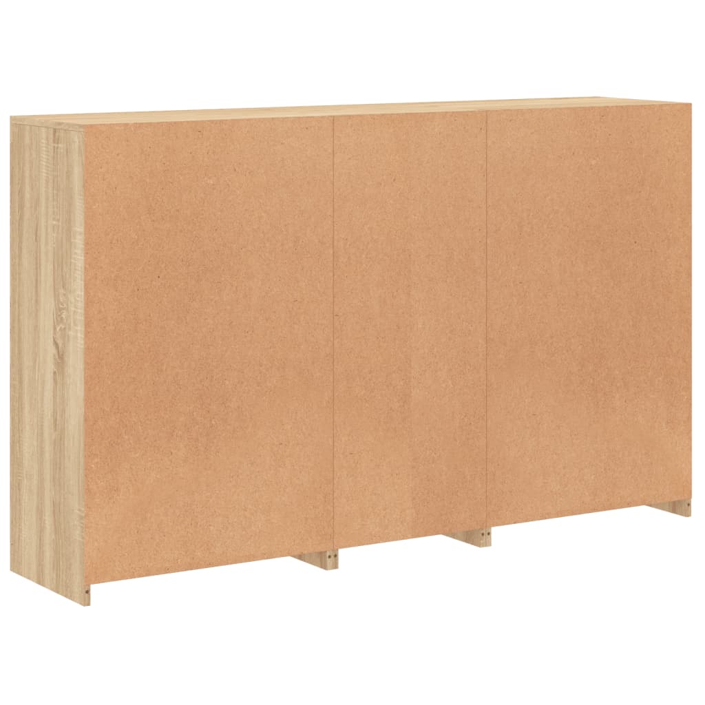 Dressoir met LED-verlichting 162x37x100 cm sonoma eikenkleurig is nu te koop bij PeponiXL, paradijselijk wonen!