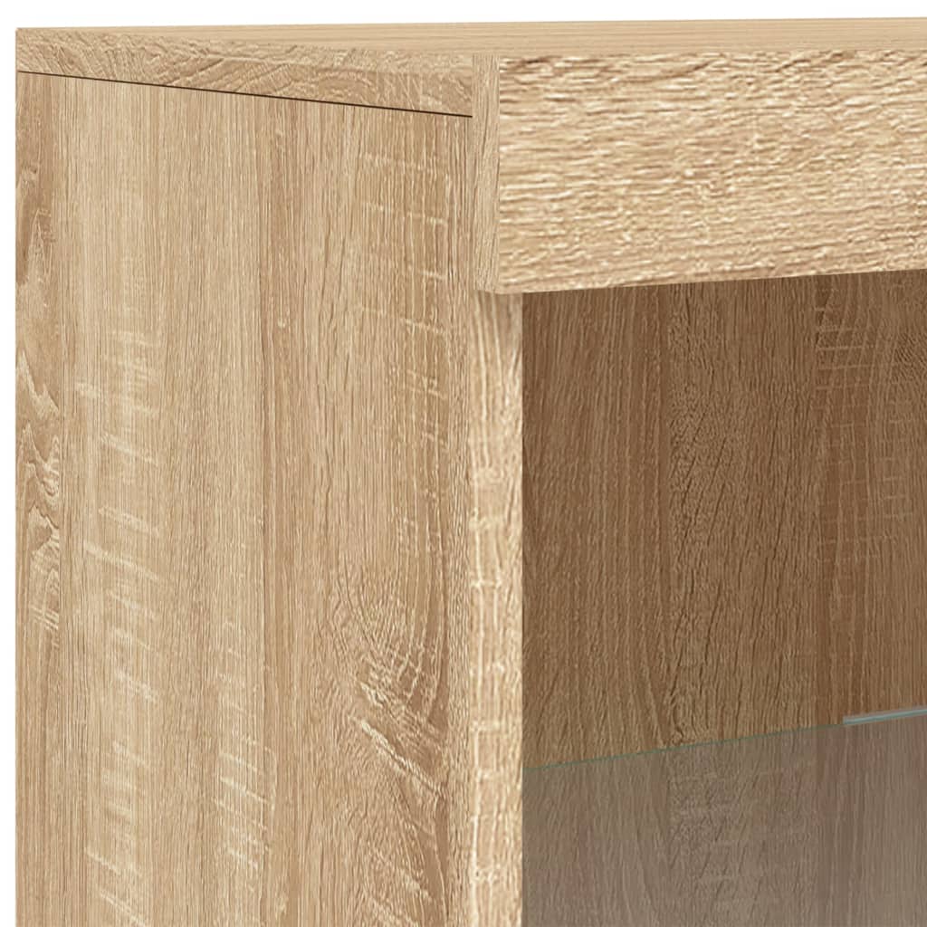 Dressoir met LED-verlichting 162x37x100 cm sonoma eikenkleurig is nu te koop bij PeponiXL, paradijselijk wonen!