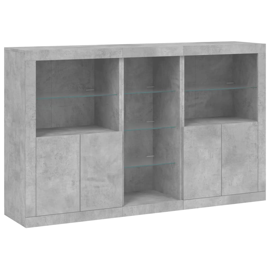 Dressoir met LED-verlichting 162x37x100 cm betongrijs is nu te koop bij PeponiXL, paradijselijk wonen!