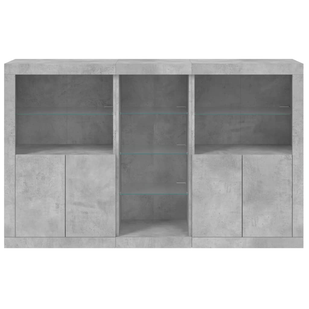 Dressoir met LED-verlichting 162x37x100 cm betongrijs is nu te koop bij PeponiXL, paradijselijk wonen!