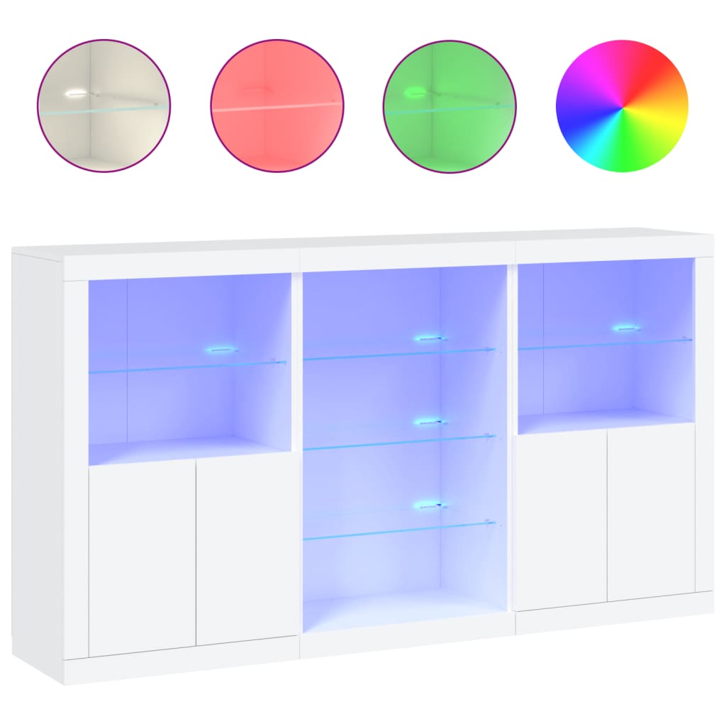 Dressoir met LED-verlichting 181,5x37x100 cm wit is nu te koop bij PeponiXL, paradijselijk wonen!