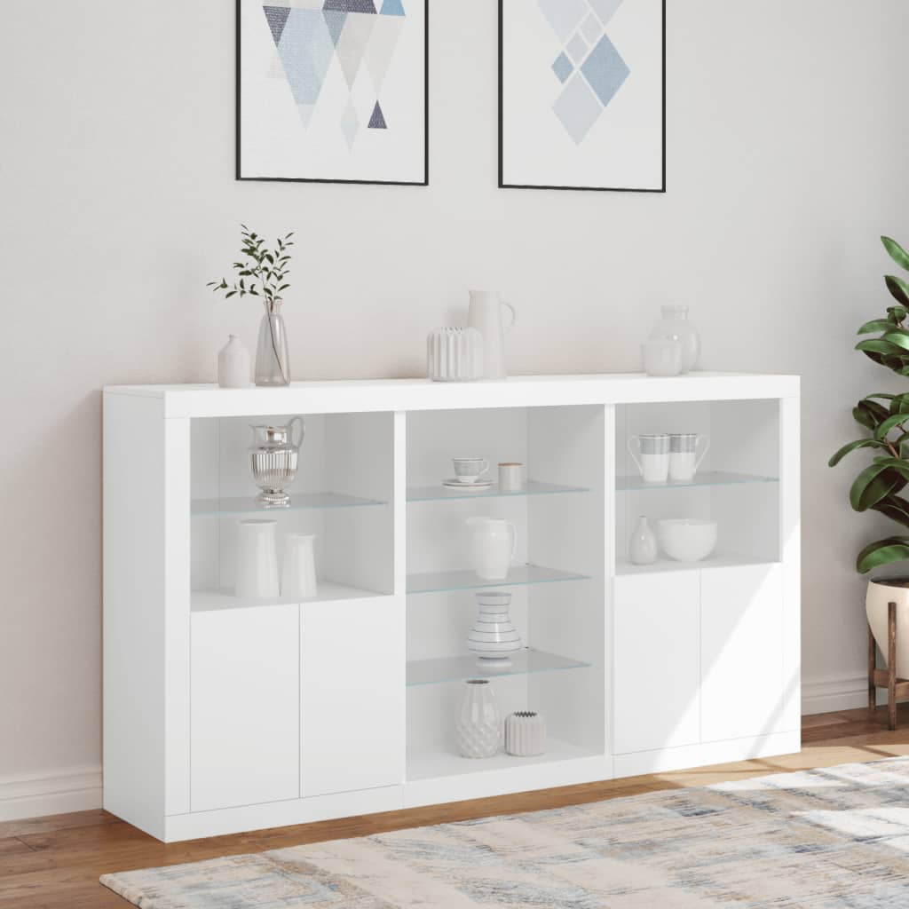 Dressoir met LED-verlichting 181,5x37x100 cm wit is nu te koop bij PeponiXL, paradijselijk wonen!