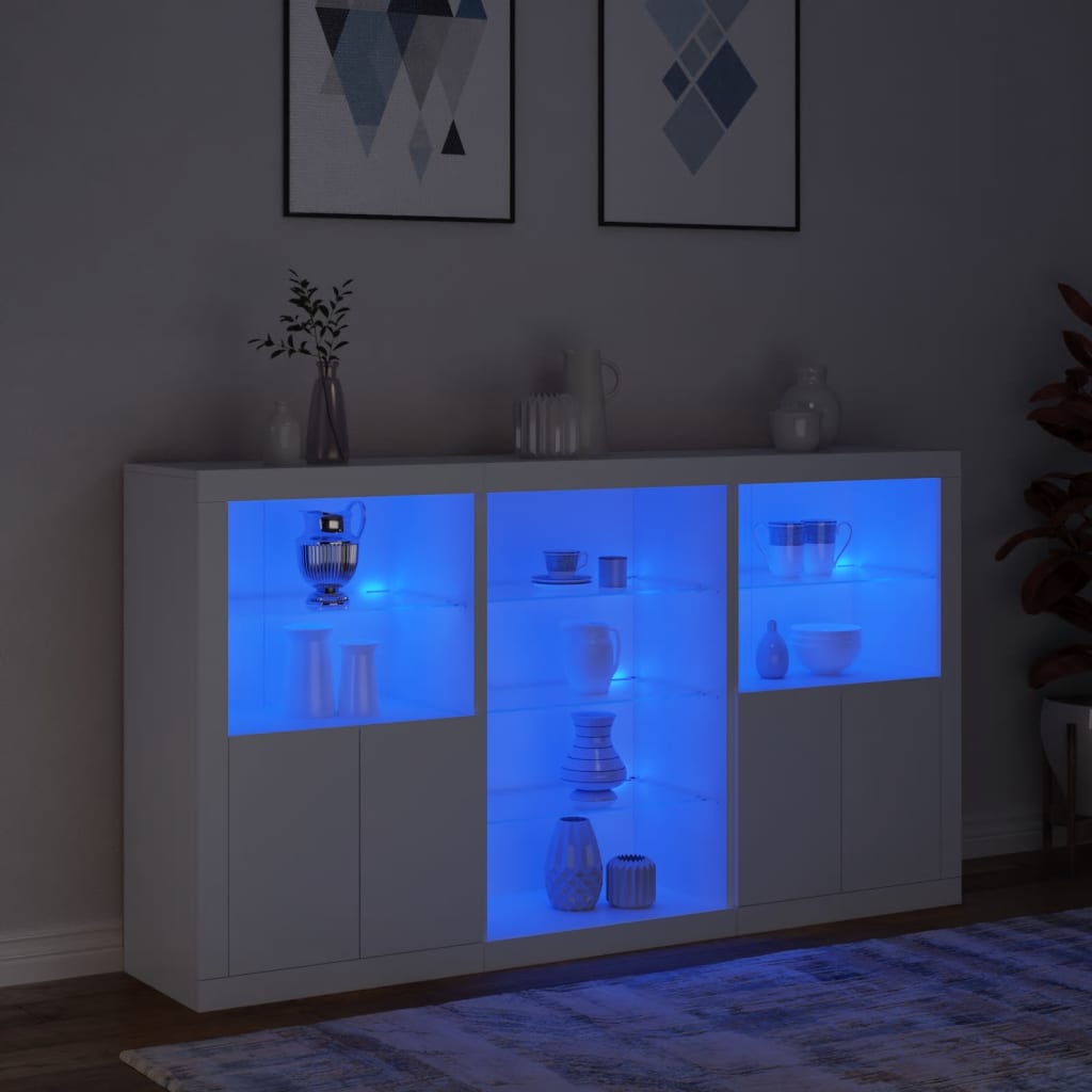 Dressoir met LED-verlichting 181,5x37x100 cm wit is nu te koop bij PeponiXL, paradijselijk wonen!