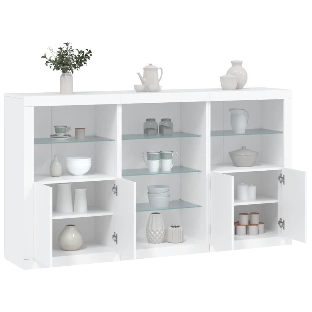 Dressoir met LED-verlichting 181,5x37x100 cm wit is nu te koop bij PeponiXL, paradijselijk wonen!