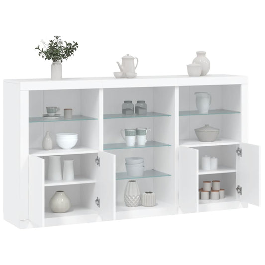 Dressoir met LED-verlichting 181,5x37x100 cm wit is nu te koop bij PeponiXL, paradijselijk wonen!