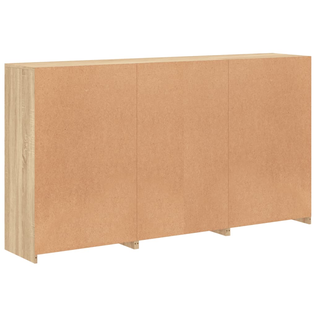 Dressoir met LED-verlichting 181,5x37x100 cm sonoma eikenkleur is nu te koop bij PeponiXL, paradijselijk wonen!