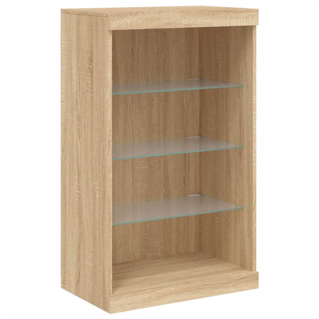 Dressoir met LED-verlichting 181,5x37x100 cm sonoma eikenkleur is nu te koop bij PeponiXL, paradijselijk wonen!