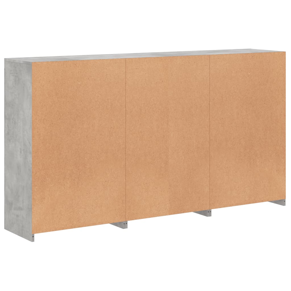 Dressoir met LED-verlichting 181,5x37x100 cm betongrijs is nu te koop bij PeponiXL, paradijselijk wonen!