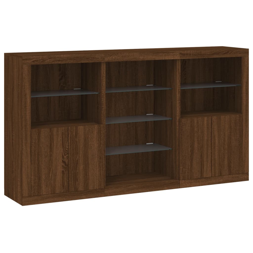 Dressoir met LED-verlichting 181,5x37x100 cm bruin eikenkleur is nu te koop bij PeponiXL, paradijselijk wonen!