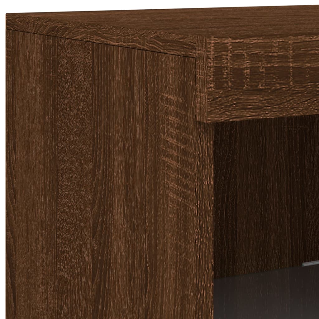 Dressoir met LED-verlichting 181,5x37x100 cm bruin eikenkleur is nu te koop bij PeponiXL, paradijselijk wonen!