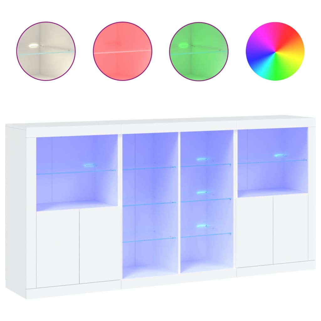 Dressoir met LED-verlichting 202x37x100 cm wit is nu te koop bij PeponiXL, paradijselijk wonen!