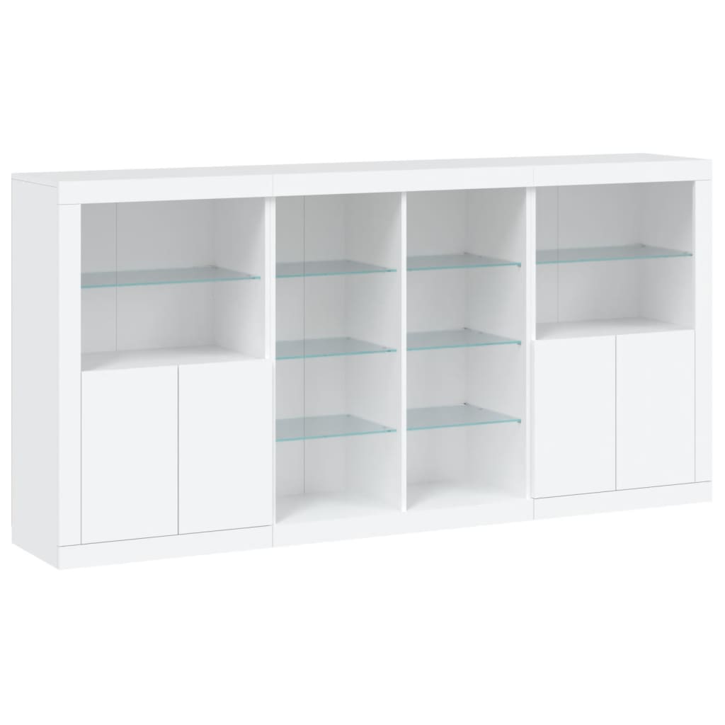 Dressoir met LED-verlichting 202x37x100 cm wit is nu te koop bij PeponiXL, paradijselijk wonen!