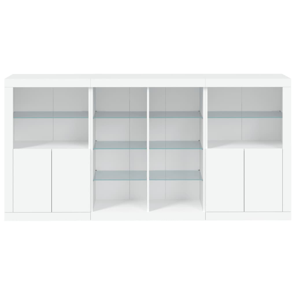 Dressoir met LED-verlichting 202x37x100 cm wit is nu te koop bij PeponiXL, paradijselijk wonen!