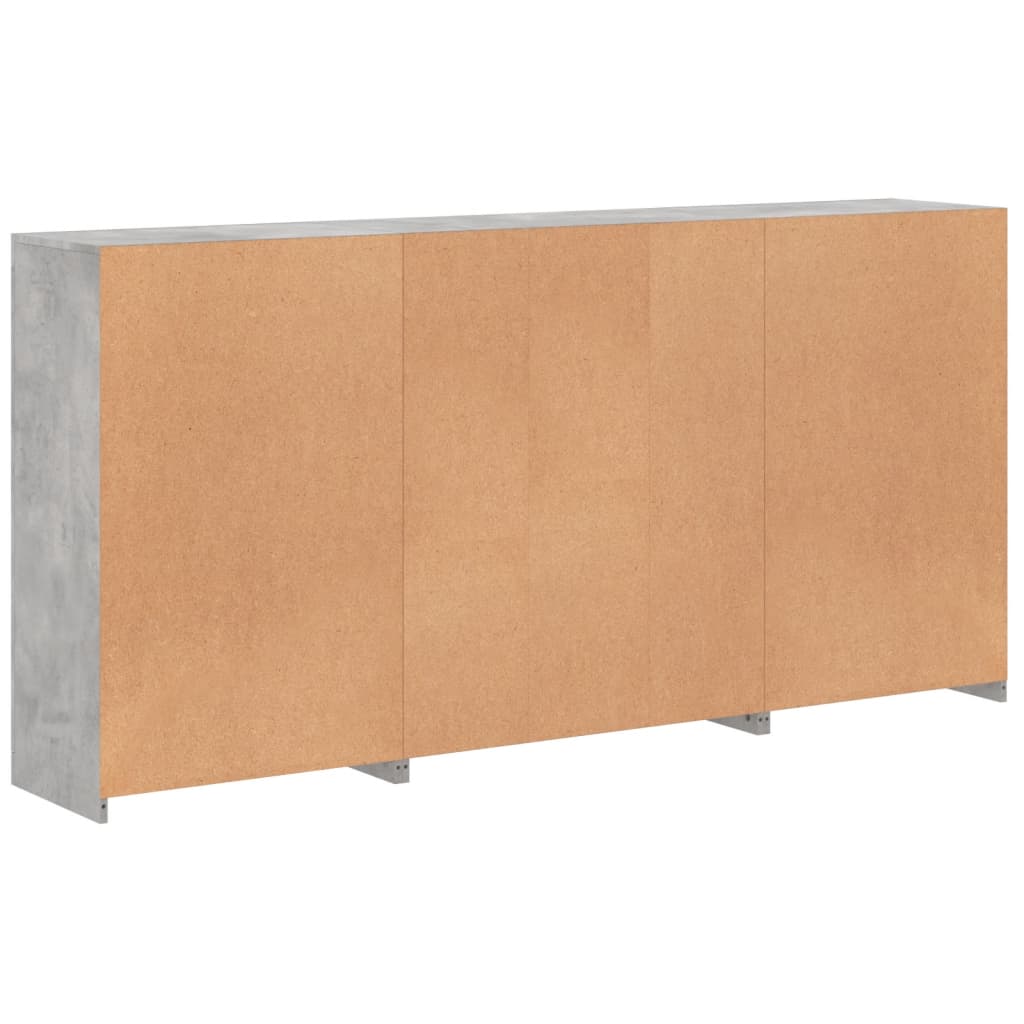 Dressoir met LED-verlichting 202x37x100 cm betongrijs is nu te koop bij PeponiXL, paradijselijk wonen!