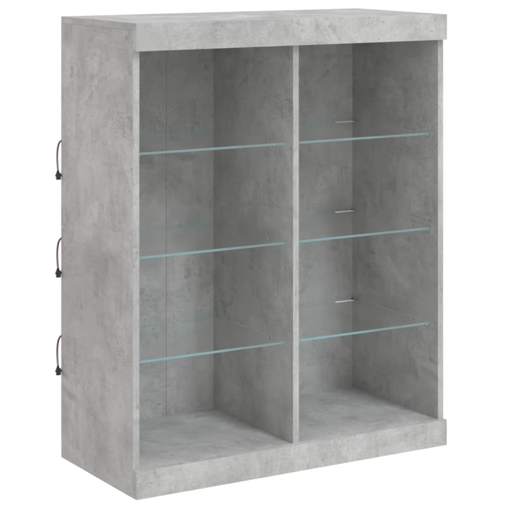 Dressoir met LED-verlichting 202x37x100 cm betongrijs is nu te koop bij PeponiXL, paradijselijk wonen!