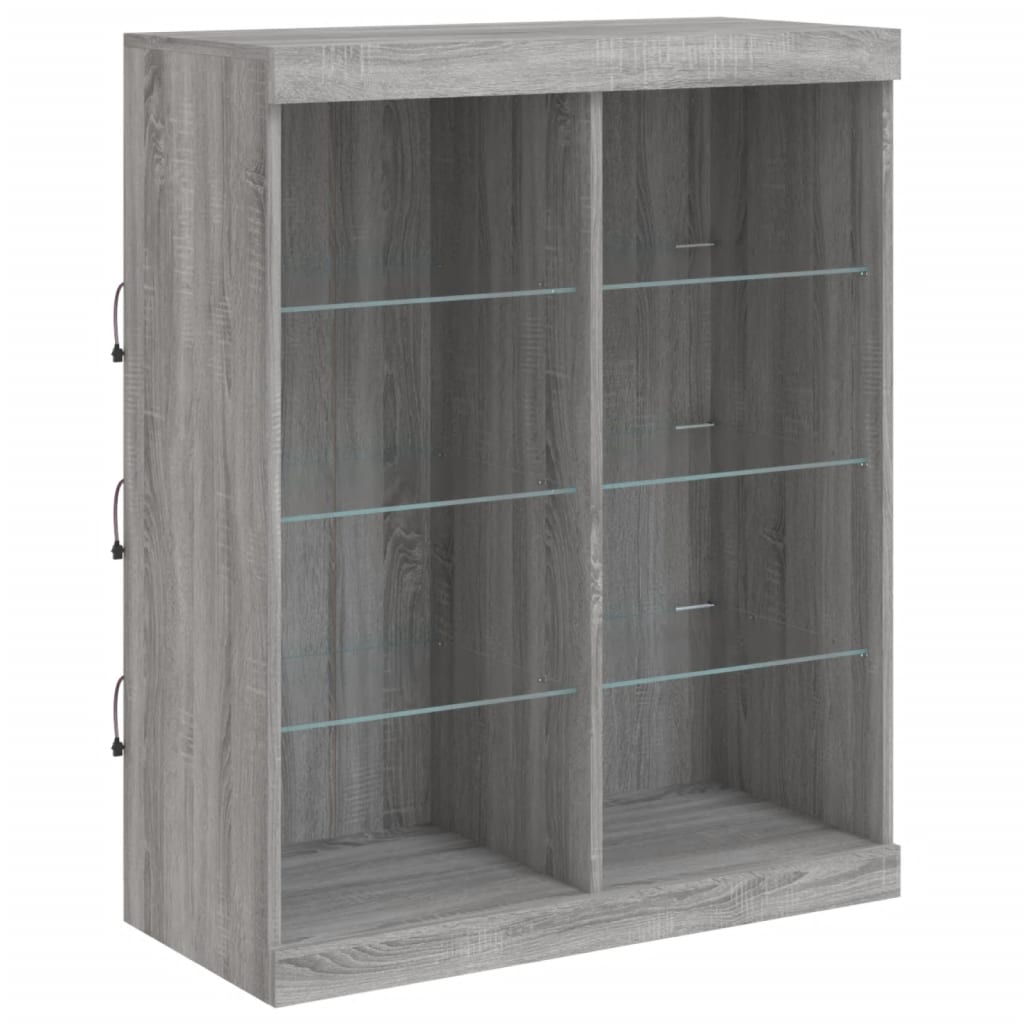 Dressoir met LED-verlichting 202x37x100 cm grijs sonoma eiken is nu te koop bij PeponiXL, paradijselijk wonen!