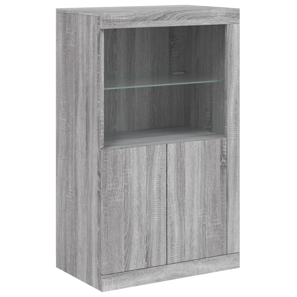 Dressoir met LED-verlichting 202x37x100 cm grijs sonoma eiken is nu te koop bij PeponiXL, paradijselijk wonen!