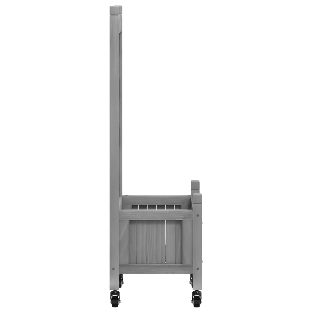 Plantenbak met latwerk en wielen massief vurenhout grijs is nu te koop bij PeponiXL, paradijselijk wonen!