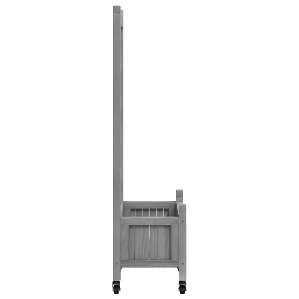 Plantenbak met latwerk en wielen massief vurenhout grijs is nu te koop bij PeponiXL, paradijselijk wonen!
