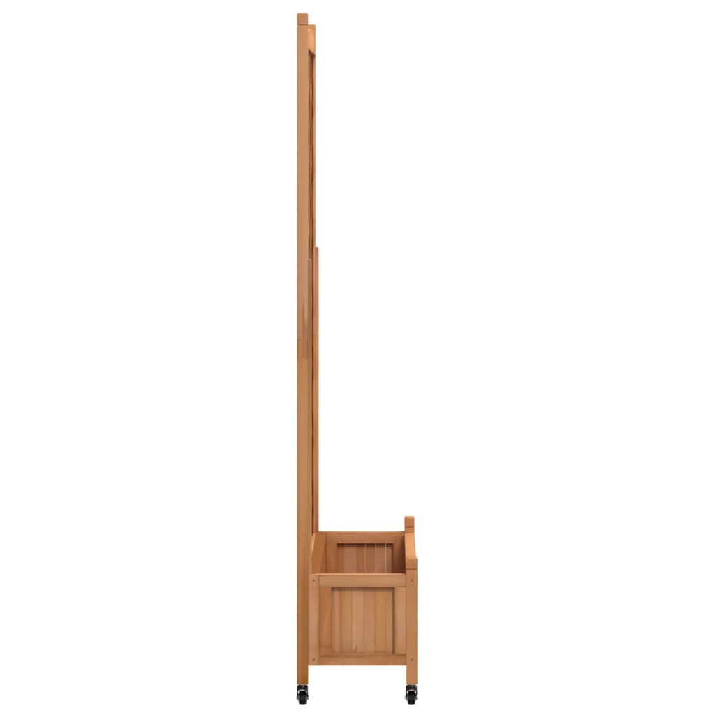Plantenbak met latwerk en wielen massief vurenhout bruin is nu te koop bij PeponiXL, paradijselijk wonen!